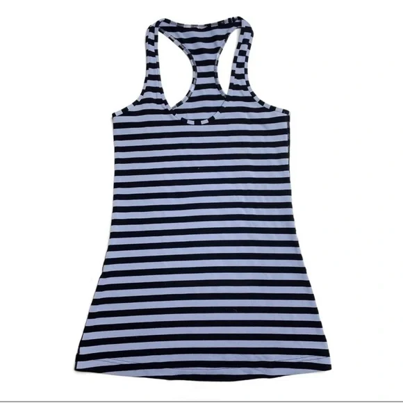Lululemon Cool Racerback Tank Top Black Purple Striped Size 4 Running Gym‌‌‌‌‌‌‌ - Picture 2 of 5